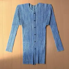 PLEATS PLEASE イッセイミヤケ 長袖カーディガン ネイビー - メルカリ