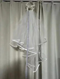 ホワイト二段式ウェディングベール