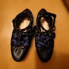 ZARA フラットバレエシューズ 39 ブラック
