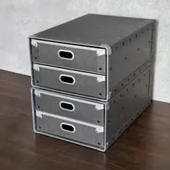 【廃盤品】美品　無印良品 硬質パルプボックス・引出式・２段✖️2 Amazon｜無印良品 硬質パルプボックス・引出式・深型 約幅25.5