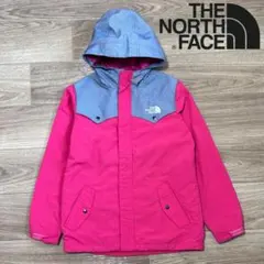 ノースフェイス マウンテンパーカー キッズ150 ピンク 刺繍ロゴ