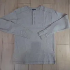 Champion ヘンリーネック ワッフルカットソー グレー M