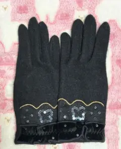 ANNA SUI 手袋 グローブ ブラック スパンコール