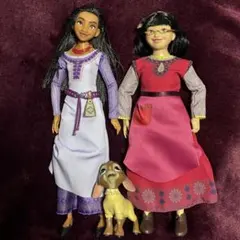 新品未使用★ディズニー「ウィッシュ」アーシャ＋ダリア＋ヴァレンティノ　ドール