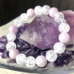 クンツァイト　クラック水晶　無限の愛　癒し 水晶　かわいい　ピンク 合わせやすい