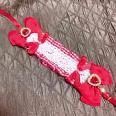 ♡Gingham Heartヘッドドレス♡ いつぬい　手縫い　ハンドメイド
