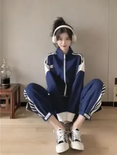 Champion ジャージ上下セット ネイビー×ホワイトのサムネイル