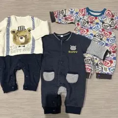 長袖 ロンパース 70cm 3点セット 男の子 秋 冬 くま