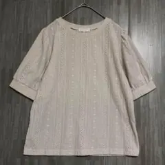 ドレスキップ シャーリングレース ブラウス　グレー　Sのサムネイル