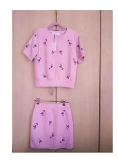 セットアップCECIL MCBEE　薄いピンク小花刺繍