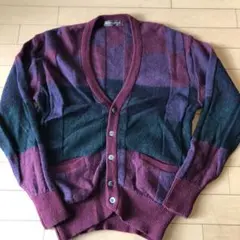 90s レトロ古着　ウール　ニットカーディガン