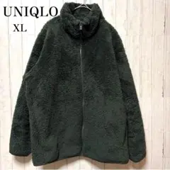 ユニクロ ファーリー フリース フルジップ ジャケット XL ダークグリーン