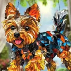 犬のモザイクアート サンキャッチャー