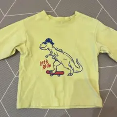 SHIPS KIDS シップス 90cm 恐竜スケボー ロンT イエロー