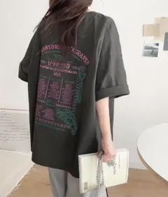 レシピ刺繍ビッグロゴオーバーサイズロックTシャツのサムネイル