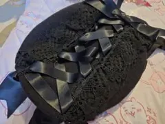 BABY　レースアップリボンベレー　黒のサムネイル