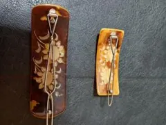 張りべっ甲　髪留め ヘアピン 向日葵 昭和レトロ ヴィンテージ