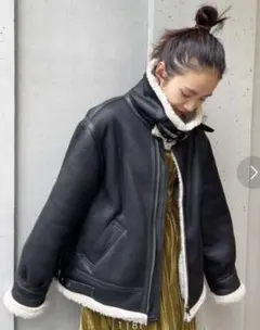 Ungrid フェイクムートンボアブルゾン