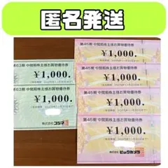 ビックカメラ コジマ 株主優待 6000円分