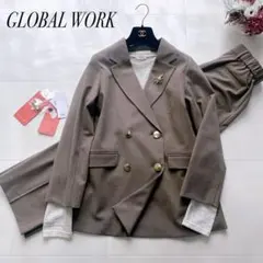 極美品✨現行 グローバルワーク ウツクシルエットダブルジャケット セットアップのサムネイル