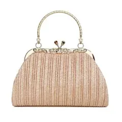 クラッチバック　パーティバック　キラキラ　結婚式　お呼ばれ　がま口　ゴールド