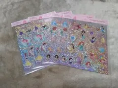 【新品】ディズニープリンセス ホログラムエンボスシール 4枚セット セリア