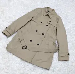 ⭐︎美品　ユニクロ【UNIQLO】　L　ベージュ　トレンチコートダブルボタン　人気のサムネイル