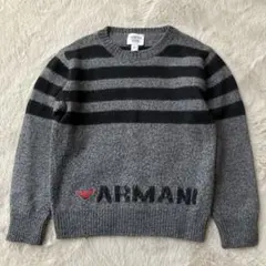 アルマーニ キッズ セーター ニット ロゴ ボーダー 120 130