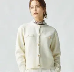 PLST エクストラファインメリノミドルゲージウールクルーカーディガン サイズS