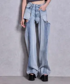 超美品】Urban Edgeグリッド ワイド デニム パンツ s - メルカリ
