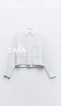 ZARA リネンブレンドショートシャツ