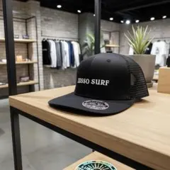 雑誌掲載モデル☆LUSSO SURF ロゴメッシュキャップ　帽子☆ブラック