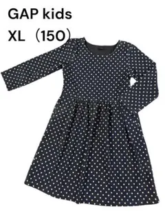 GAP kids デニム地ドット柄長袖ワンピース XL (150)