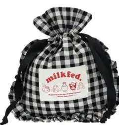 milkfed.ミルクフェド　サンリオ　Sanrio　いちご新聞　巾着　ポーチ