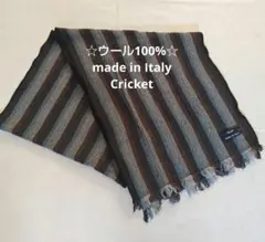 Cricket マフラー ウール100% イタリア製 ストライプ