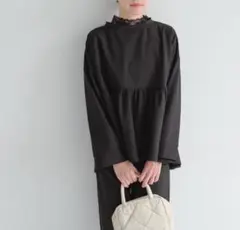 PUAL CE CIN ブラック 長袖ブラウス