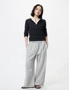 あ*か様 【UNIQLO】スウェットワイドパンツ グレー XL 丈短め