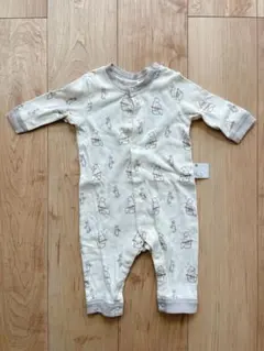 UNIQLO フライスカバーオール長袖 70cm くま柄