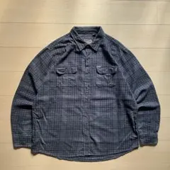 90s ORVIS ヘビーネルシャツ ブラック/グレー XXL