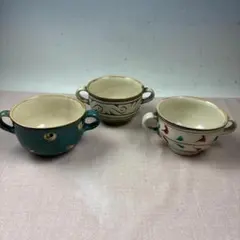 5 やちむん マグカップ 3客セット 伝統柄 ローリエ 花柄 スープカップ