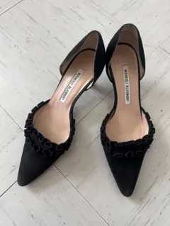 Manolo blahnik マノロブラニク　パンプス35 ブラック　スエードのサムネイル
