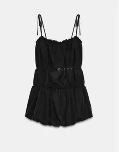 ZARA ナイロンバルーンベルト付きワンピース