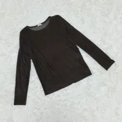 【COLZA コルザ】長袖カットソー ブラック M ストレッチ 無地 レディースのサムネイル