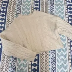 Mila Owen　ケーブルニットセーター アイボリー クロップド丈