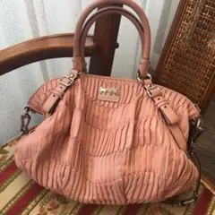 COACH コーチ　牛革　本革　ダスティ　ピンク　正規品 バッグ かばん 春 夏