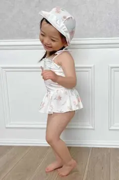 プティマイン水着＊花柄ペプラムワンピース