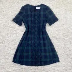 562 【極美品】H.A.K ハク チェック ワンピース フリル チュニックのサムネイル