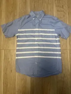GLOBAL WORK　メンズカジュアルシャツ　ボーダー　半袖　Sサイズ