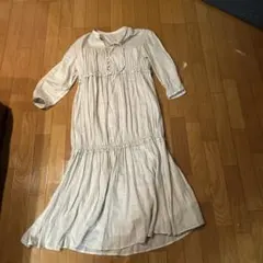 nano universe アイボリー シャツワンピース 長袖