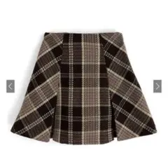 インパン裏地付きチェック柄プリーツスカート[tu963]